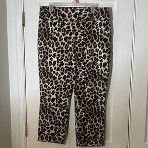 New York & Co Leopard Print Capri Pants, Size XL NEW